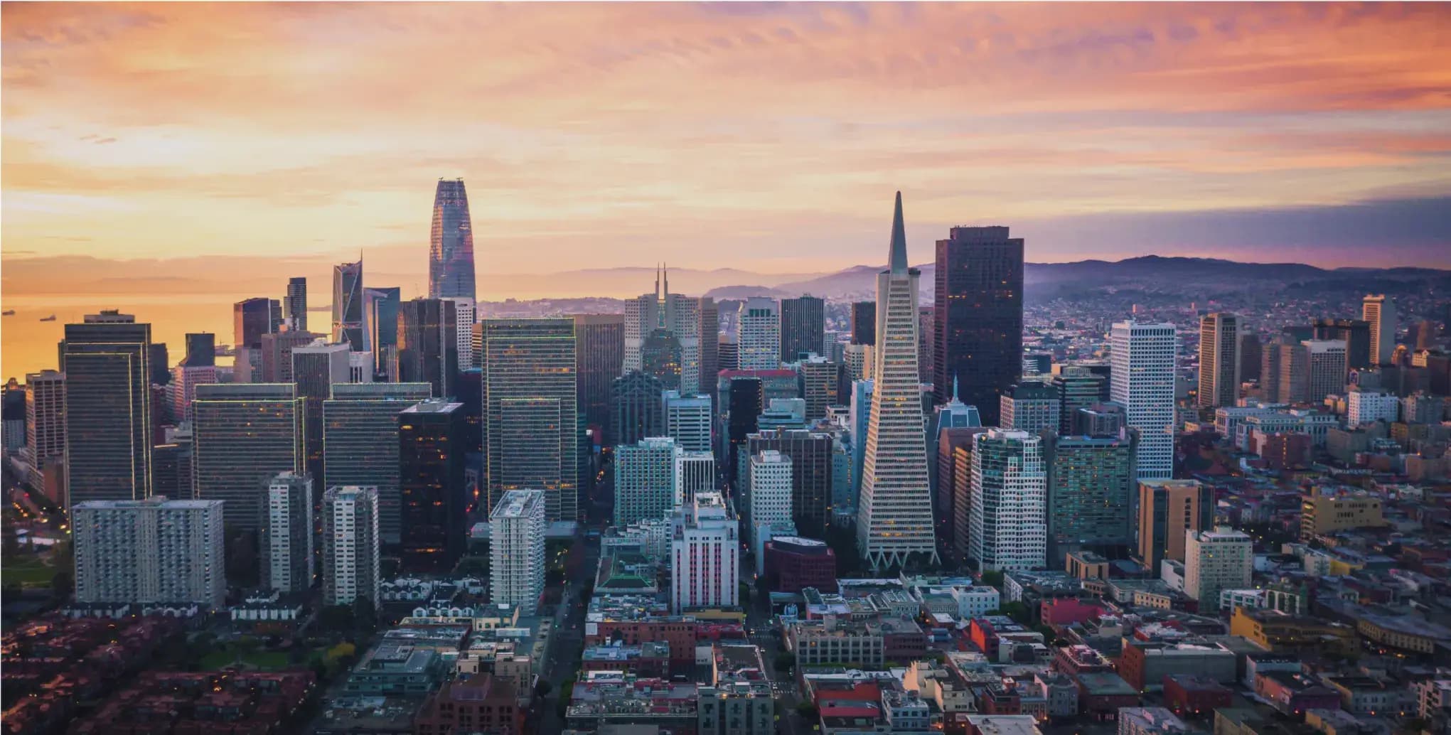 San Francisco skyline at sunset
